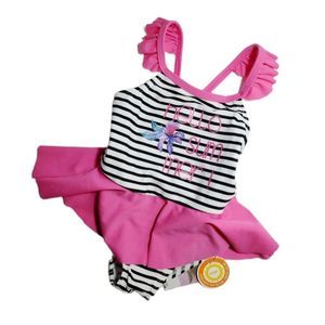 NWT Mandarine & Co Beachwear Infant girl 12M Pink/ Stripe One Piece